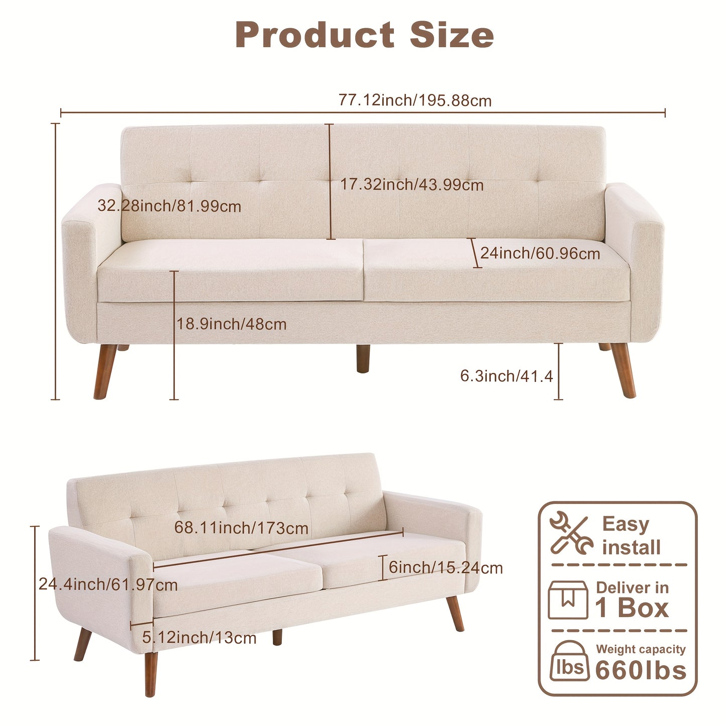 Small Upholstered Love Seat Furniture Tbfit 65\