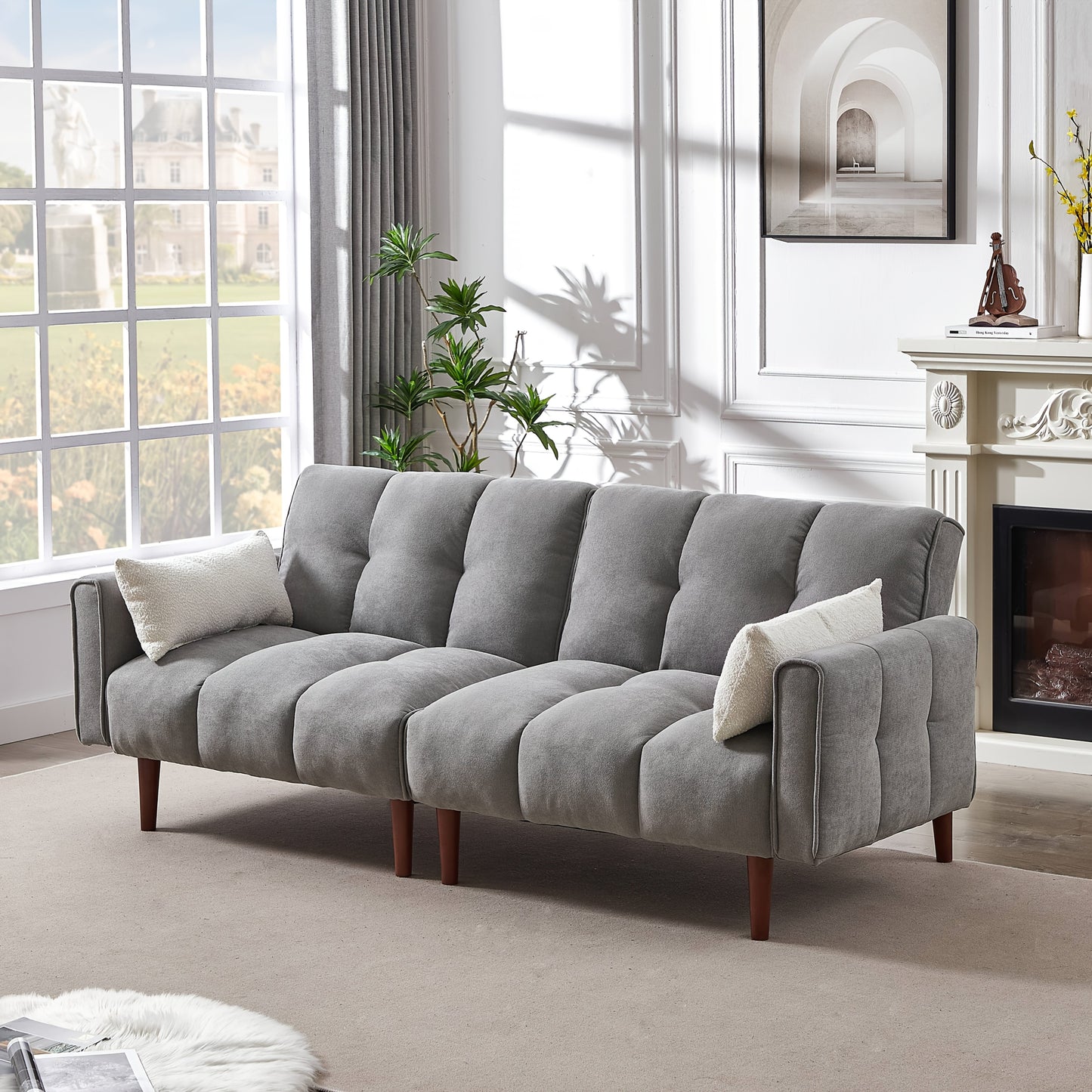 Convertible Futon Sofa Bed, Adjustable Couch Sleeper