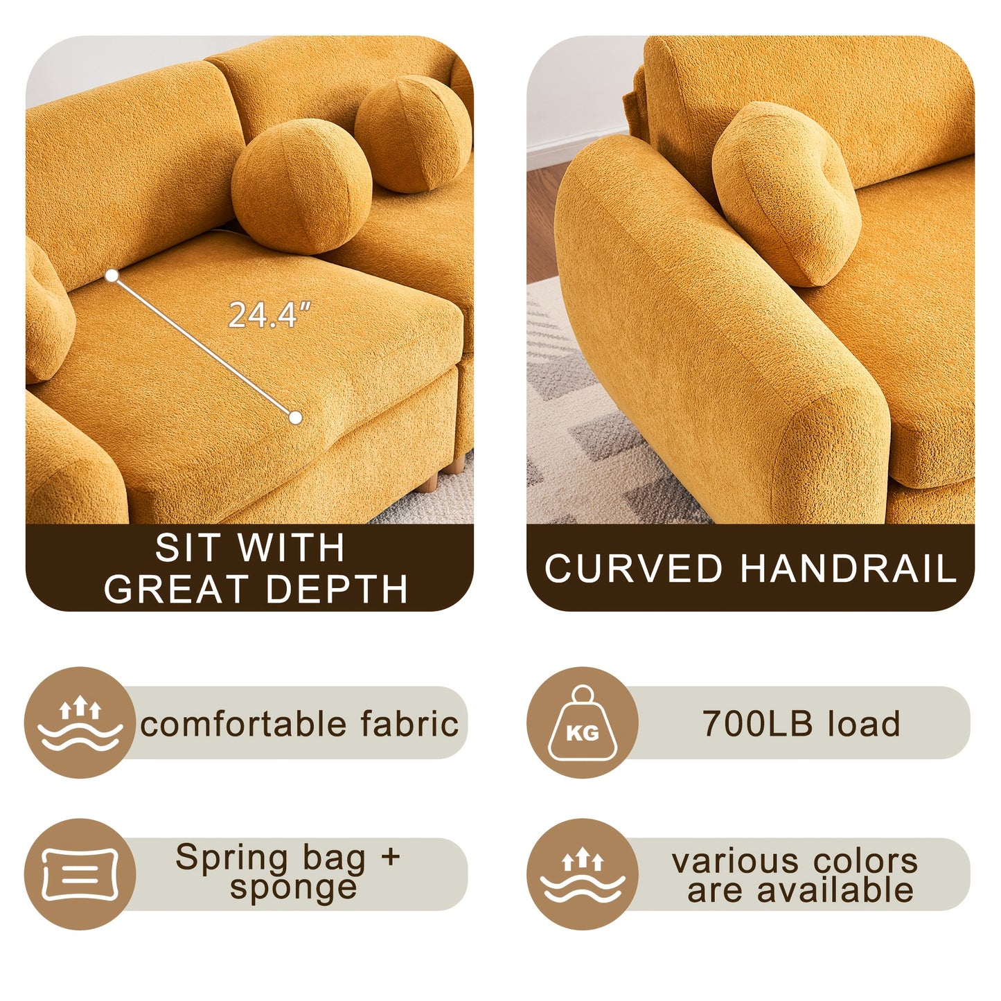 Modern Sofa For Living Room, 84" Green Chenille Sofa Couch, Sectional Love Seat Couch, Upholstered Sofa For Apatment Bedroom Home Office