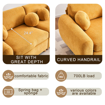Modern Sofa For Living Room, 84" Green Chenille Sofa Couch, Sectional Love Seat Couch, Upholstered Sofa For Apatment Bedroom Home Office
