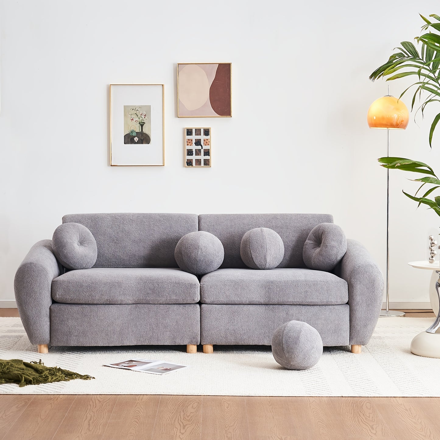 Modern Sofa For Living Room, 84" Green Chenille Sofa Couch, Sectional Love Seat Couch, Upholstered Sofa For Apatment Bedroom Home Office