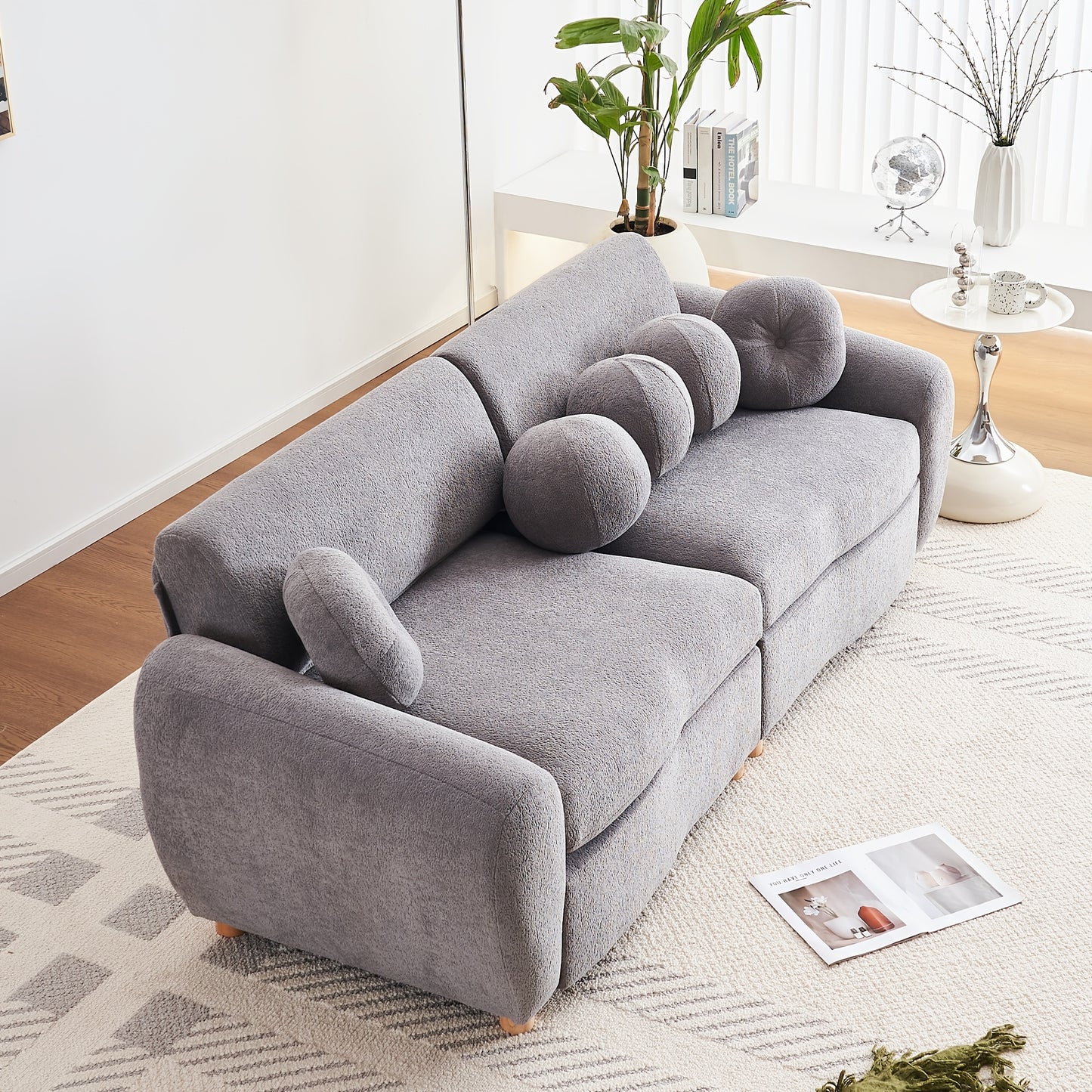 Modern Sofa For Living Room, 84" Green Chenille Sofa Couch, Sectional Love Seat Couch, Upholstered Sofa For Apatment Bedroom Home Office