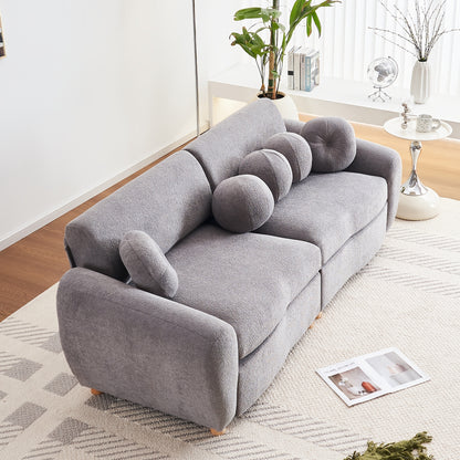 Modern Sofa For Living Room, 84" Green Chenille Sofa Couch, Sectional Love Seat Couch, Upholstered Sofa For Apatment Bedroom Home Office