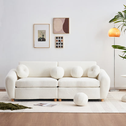 Modern Sofa For Living Room, 84" Green Chenille Sofa Couch, Sectional Love Seat Couch, Upholstered Sofa For Apatment Bedroom Home Office