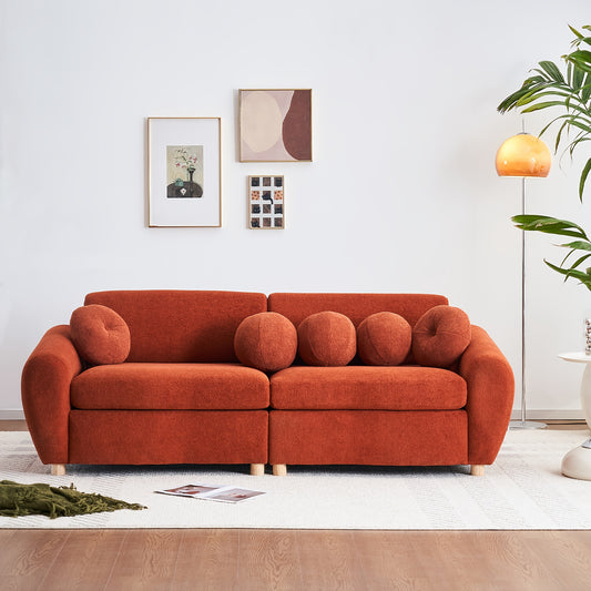 Modern Sofa For Living Room, 84" Green Chenille Sofa Couch, Sectional Love Seat Couch, Upholstered Sofa For Apatment Bedroom Home Office