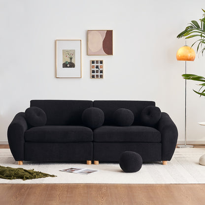 Modern Sofa For Living Room, 84" Green Chenille Sofa Couch, Sectional Love Seat Couch, Upholstered Sofa For Apatment Bedroom Home Office